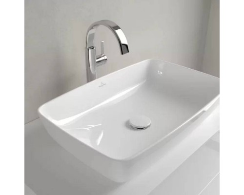 VilleroyBoch Artis Раковина 58х38.5х12.5см., накладная, без отв., без перелива, TitanCeram, цвет: альпийский белый. 41725801