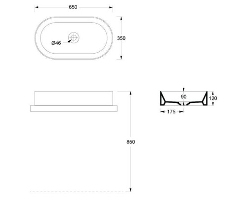 Alice Spy Oval Раковина 65x36х12см., накладная, без отв., цвет: чёрный матовый. 34240108 Alice Spy Oval Раковина 65x36х12см., накладная, без отв., цвет: чёрный матовый. 34240108