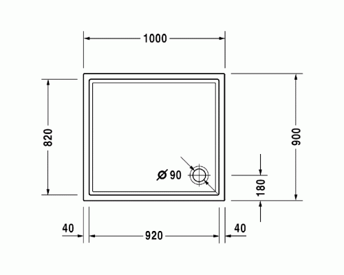 Duravit Starck Slimline Поддон акриловый 100x90см, опоры, выпуск, цвет: белый. 720120000000000,  791483000000000,  790263000001000