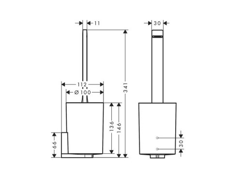 Hansgrohe WallStoris Держатель для туалетного ершика, цвет: матовый черный. 27927670 Hansgrohe WallStoris Держатель для туалетного ершика, цвет: матовый черный. 27927670