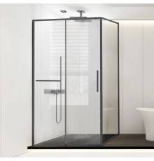 Душевой уголок Vincea Slim Soft VSR-1SS8013CLGM 130х80, профиль вороненая сталь, стекло прозрачное