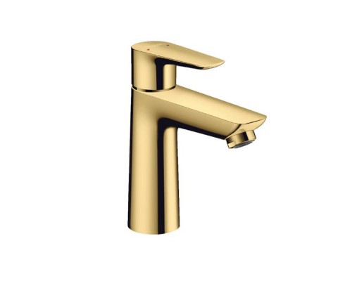 Hansgrohe Talis E Смеситель для раковины 110, на 1 отв, без донного клапана, излив 112мм, h104мм, цвет: полированное золото. 71712990 Hansgrohe Talis E Смеситель для раковины 110, на 1 отв, без донного клапана, излив 112мм, h104мм, цвет: полированное золото. 71712990