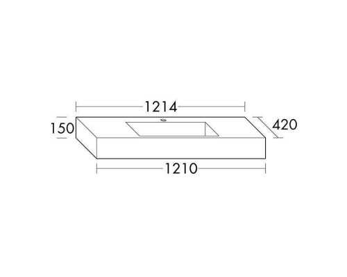 Burgbad Crono Раковина 121x42 см, 1 отв., цвет: белый. MWDT121C0001*1
