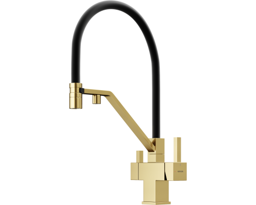 Смеситель для кухни Sancos Loro SC4007BG с гибким изливом, брашированное золото Смеситель для кухни Sancos Loro SC4007BG с гибким изливом, брашированное золото