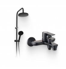Душевой комплект Смеситель Orange Aristo Aristo M19-100b + Стойка O-Shower OW02b