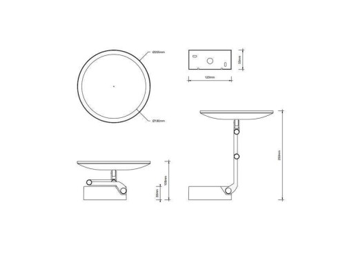 Decor Walther Vision R Косметическое зеркало, цвет: черный матовый. 0123160