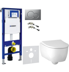 Комплект Унитаз подвесной Geberit iCon 500.784.01.1 с сиденьем и быстросъемной крышкой с микролифтом + Крепления Duofix 111.815.00.1 к стене + Шумоизоляция 156.050.00.1 + Инсталляция UP 320 111.300.00.5 + Кнопка Sigma 01 115.770.JQ.5 лакированная, матовый