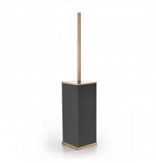 3SC Mood Deluxe Black Туалетный ёршик, напольный, композит Solid Surface, цвет: чёрный матовый/золото 24к. . MDN17AGD