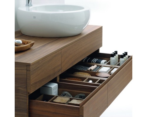 Laufen Alessi One Тумба с раковиной, 120х50х33см, с 4 выдвиж. ящиками, DX, подвесная, покрытие LLC, цвет: орех. 4.2412.2.097.630.1,  8.1897.1.400.104.1