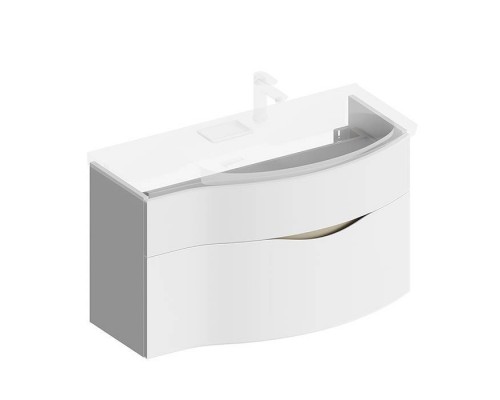 Kerama Marazzi Riva Тумба подвесная 100см, правая, с раковиной, цвет: белый матовый. RV.wb.100Rh,  RV.100Rh\WHT.M