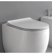 Kerasan Flo Сиденье SLIM, микролифт, цвет: белый/хром. 319101