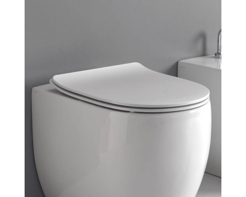 Kerasan Flo Сиденье SLIM, микролифт, цвет: белый/хром. 319101 Kerasan Flo Сиденье SLIM, микролифт, цвет: белый/хром. 319101