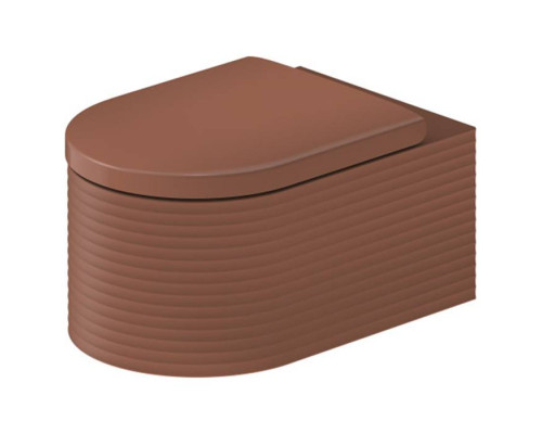 Duravit Millio Унитаз подвесной, 37х57см.,  декор Grooves, крепление в компл., цвет: матовая корица. 250509FC