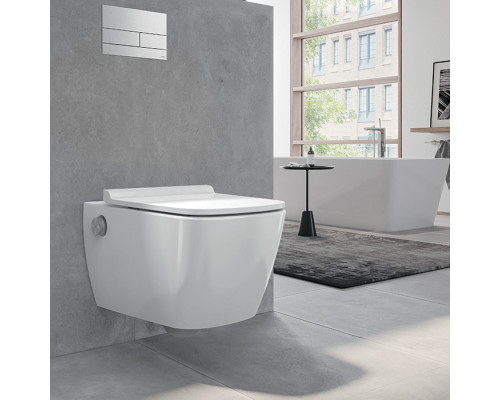 TECEneo Унитаз-биде подвесной 54х36х36см, безободковый, смыв Tornado, с крепежом, цвет: белый. 9700205