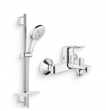 Душевой комплект Смеситель Grohe BauLoop 23341000 + Гарнитур Rainshower SmartActive 26546000