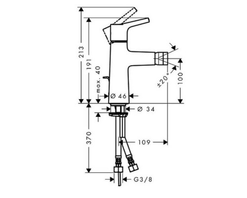 Hansgrohe Talis S, Смеситель для биде, с донным клапаном, Цвет: хром. 72200000 Hansgrohe Talis S, Смеситель для биде, с донным клапаном, Цвет: хром. 72200000