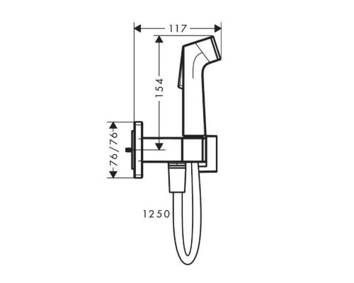 Hansgrohe Bidette E Гигиенический душ со смесителем, держателем и шлангом 125см., цвет: шлифованная бронза. 29233140 Hansgrohe Bidette E Гигиенический душ со смесителем, держателем и шлангом 125см., цвет: шлифованная бронза. 29233140