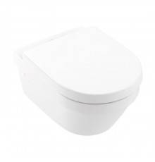 VilleroyBoch Architectura Унитаз подвесной 37x53см, безободковый, сиденье микролифт, CeramicPlus, цвет: альпийский белый . 4694HRR1