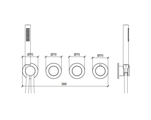 Almar Modular Смеситель для душа, настенный, термостатический, цвет: High Brass Brushed PVD. E180433.HB