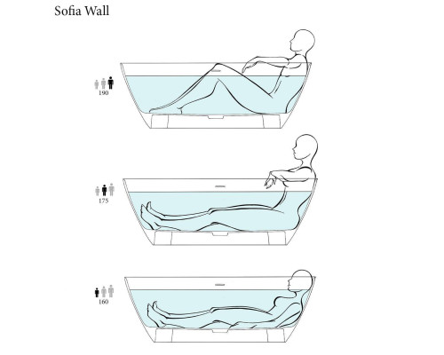 Salini Sofia Wall Ванна пристенная 170х80х58см, донный клапан, сифон, слив-перелив, каркас, S-stone, цвет: белый матовый. 102522M