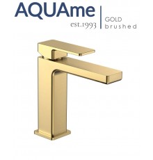 Смеситель для раковины AQUAme Savona 125 шлифованное золото AQM6810BG