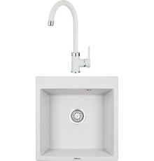 Комплект Мойка кухонная Granula 5102, арктик + Смеситель 2125, арктик