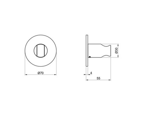 Almar 316 Stainless Steel Держатель для ручного душа, настенный, цвет: нержавеющая сталь брашированная AISI 316. E120010.316
