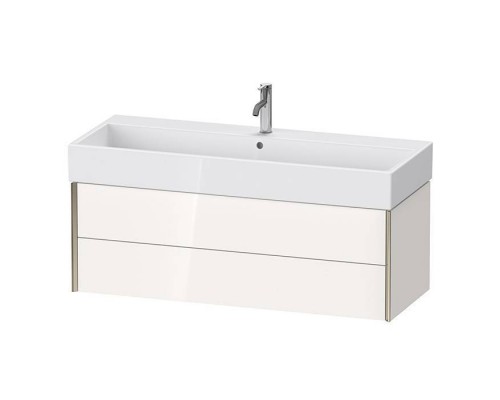 Duravit XViu Тумба подвесная 118.4x45.4x39.7см, с раковиной, 2 ящика, цвет: белый глянцевый/champagne matt. 2350120000,  XV43380B122