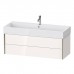 Duravit XViu Тумба подвесная 118.4x45.4x39.7см, с раковиной, 2 ящика, цвет: белый глянцевый/champagne matt. 2350120000,  XV43380B122