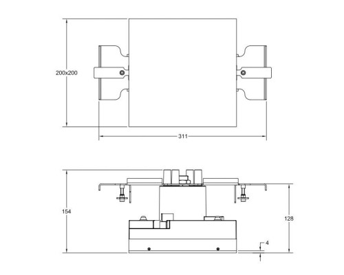 Gessi Binario Модуль 200х200 мм, хромотерапия, установка Shift-Fix, цвет: Mirror Steel. 61108#238