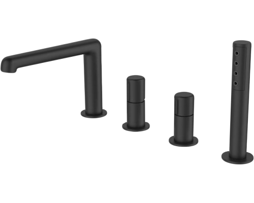 Смеситель на борт ванны BelBagno Uno BVD4-NERO черный матовый Смеситель на борт ванны BelBagno Uno BVD4-NERO черный матовый