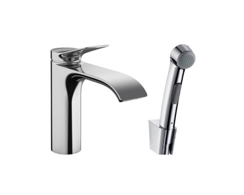 Hansgrohe Vivenis Смеситель для раковины, 1 отв., с набором для биде и со шлангом 160см., цвет: хром. 75210000 Hansgrohe Vivenis Смеситель для раковины, 1 отв., с набором для биде и со шлангом 160см., цвет: хром. 75210000