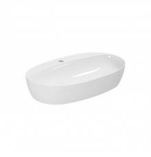 Azzurra Elegance Circle Раковина накладная, 70x42xH14 см, 1 отв., без перелива, цвет: Bianco lucido. ELLA070420CMBI/(ECI70M bi)*1