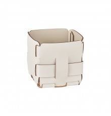 ADJ Корзинка Mini Bottega, 12x12xH13 см., цвет: белый/панна котта. 1013.10/16