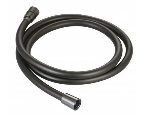 AQM1501GM Шланг душевой, ПВХ, 1000 мм, с латун конич гайкой и защитой от скруч, металл AQM1501GM