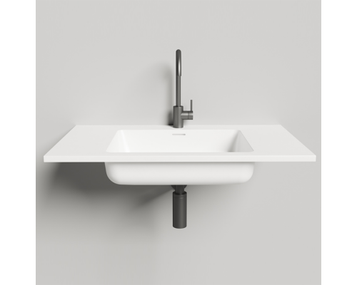 Salini Onda Раковина 80x50х16.3cм., без отв., c переливом, мат-л: S-Stone, цвет: белый матовый. 1402201M