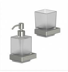 Набор Стакан WHITECROSS Cubo CU2430NIB брашированный никель + Дозатор CU2440NIB брашированный никель