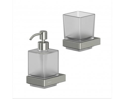 Набор Стакан WHITECROSS Cubo CU2430NIB брашированный никель + Дозатор CU2440NIB брашированный никель