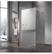 Душевая перегородка Vincea Walk-in VSW-1H100MRG профиль матовый золотой, стекло зеркальное