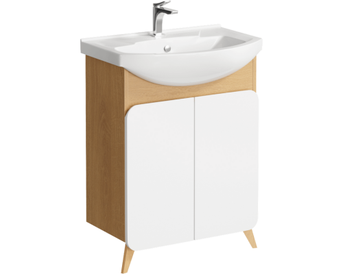 AQ BAS0106DZ Basic Тумба под умывальник напольная, 660х865х440 мм, дуб золотой BAS0106DZ