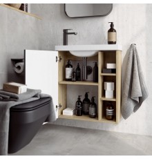 AQ ALB0106LDD Alba Корпус тумбы под умывальник левый, дуб давос, 600х700х250 мм ALB0106LDD