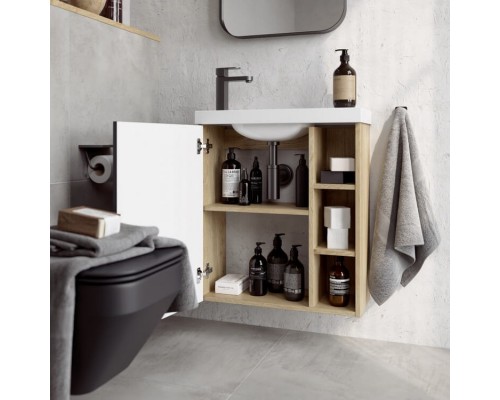 AQ ALB0106LDD Alba Корпус тумбы под умывальник левый, дуб давос, 600х700х250 мм ALB0106LDD