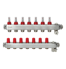 Комплект коллекторов Danfoss SSM-7F с расходомерами, 7 контуров. 088U0757