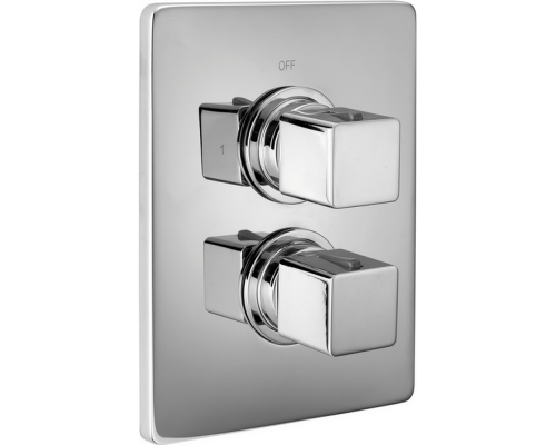 CISAL Cubic Встраиваемый термостатический смеситель с переключателем на 2 положения, цвет хром. CU01810021