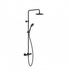 Gessi Emporio shower Душевая система, с верхним душем, термостатическим смесителем, штанга, шланг, ручно душ, цвет: Black XL. 35181#299