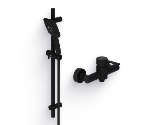 Душевой комплект Смеситель для душа Damixa Scandinavian Pure 362000300 черный + Гарнитур Galaxy DX75150300