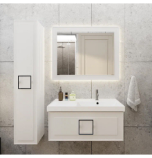 Мебель для ванной комнаты La Fenice Cubo 90 R белая, ручка черная