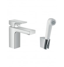 HG 71 216 000 Vernis Shape Смеситель для раковины 92 мм, с гигиеническим душем 5 л/мин, шланг 1600 м