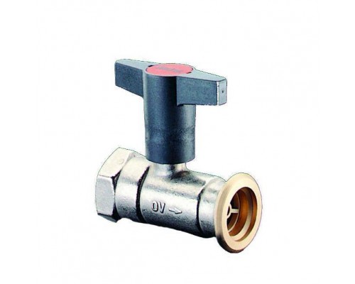 Кран шаровой, Oventrop, Optibal P, для обвязки насоса, DN-25, 1, 1 1/2, ВНГ, PN, бар-10, латунь, никелированный, без обратного клапана, T°C -120