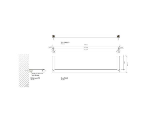 Decor Walther Mikado HTE30 Полотенцедержатель 30см, подвесной, цвет: золото. 0520720
